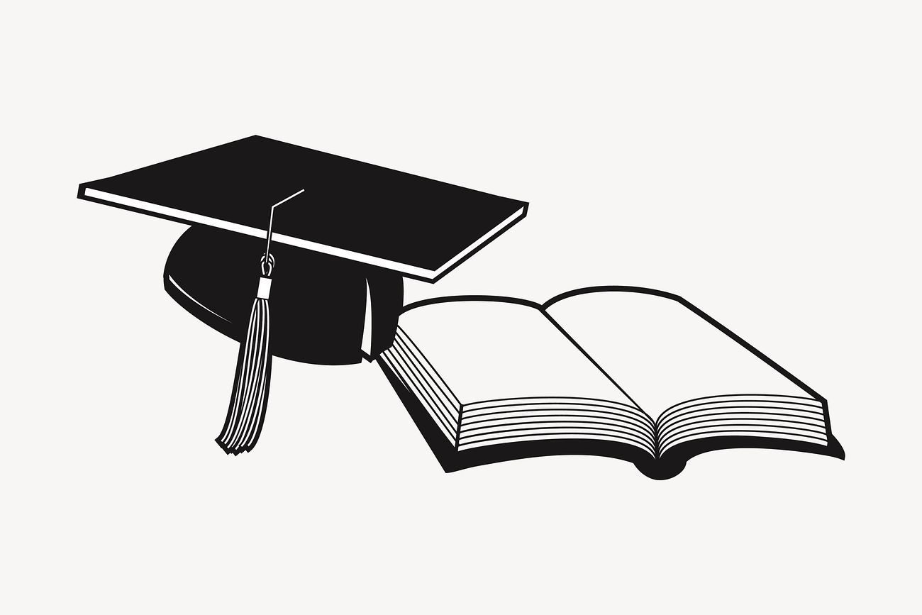 Graduation hat clipart, education illustration